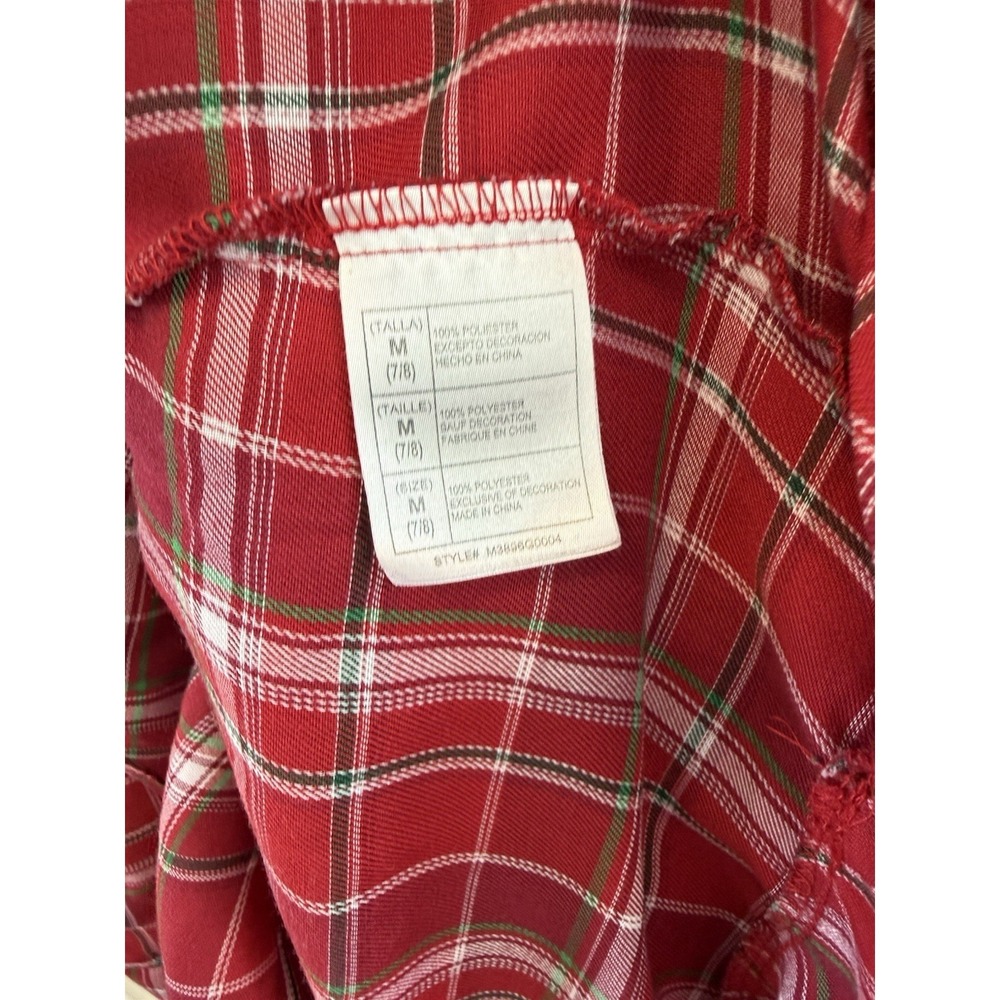 Disney Store Exclusive Plaid Flannel Christmas Minnie Mouse Sleepwear M 7/8 - Picture 5 of 8